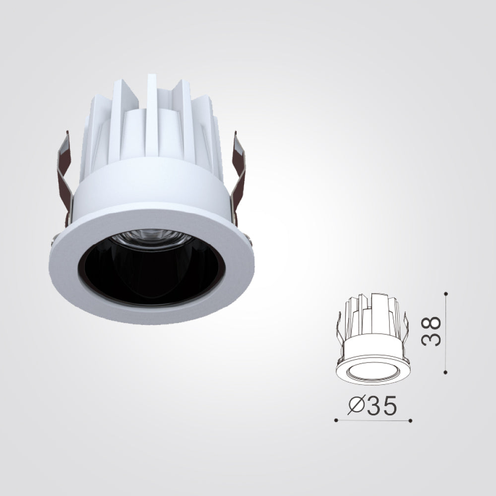 שקוע מקסים לד 3W|3000K| שחור| שחור מט| לבן