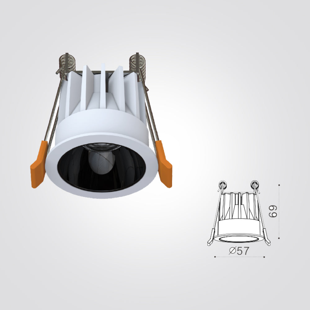 שקוע מקסים לד 8W| 3000K| שחור| לבן