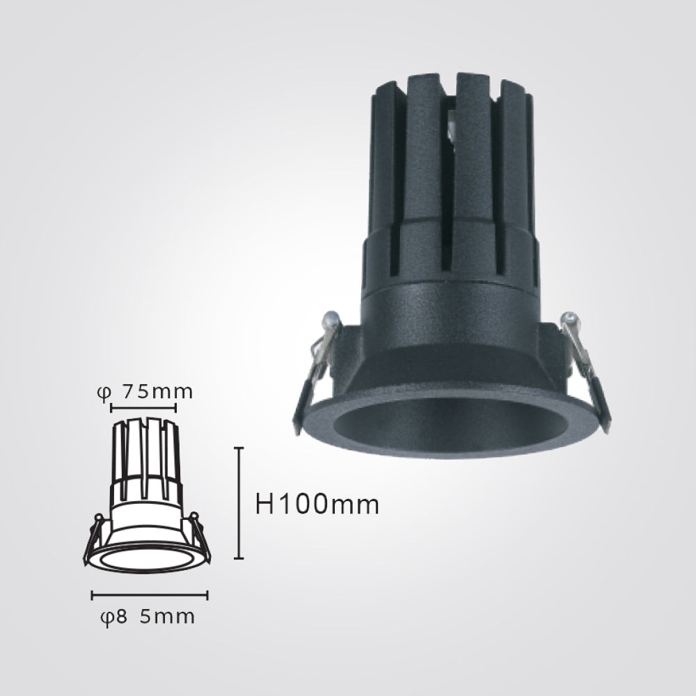 שקוע לאנו לד 10W| 3000K| שחור| לבן
