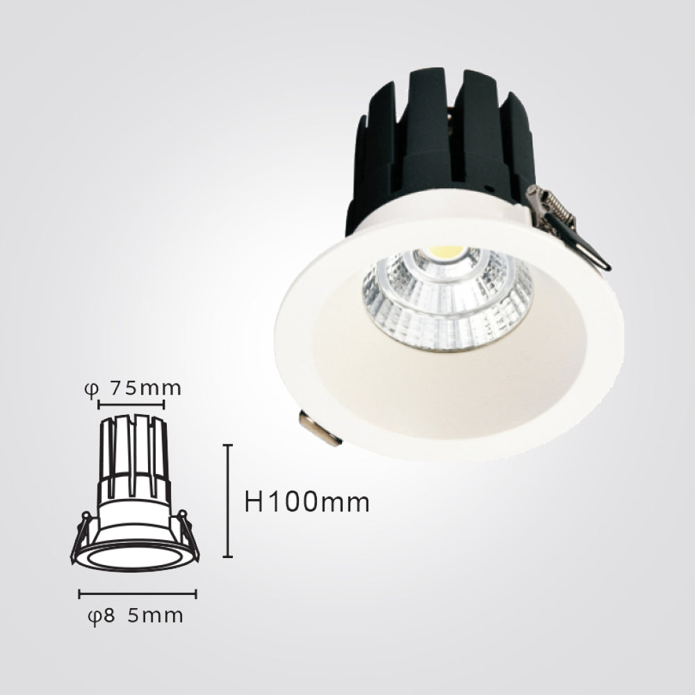 שקוע לאנו לד 10W| 3000K| שחור| לבן
