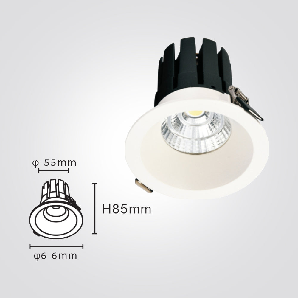 שקוע לאנו לד 8W| 3000K|שחור| לבן