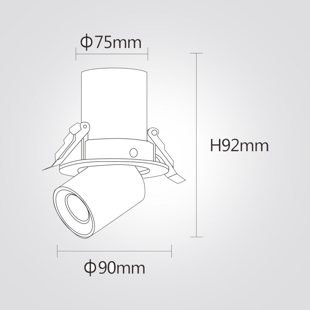 שקוע שאי נשלף מתכוונן360° 8W| 3000K| שחור+ זהב