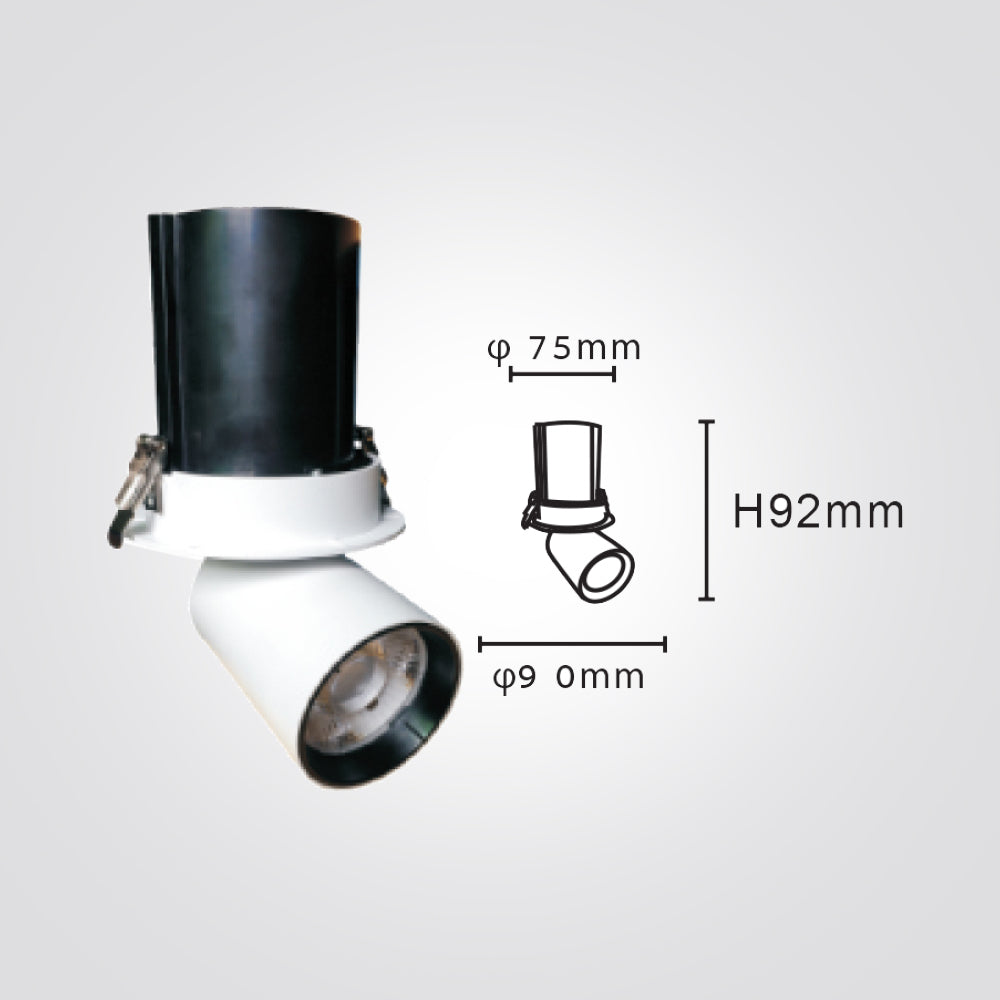 שקוע שאי נשלף מתכוונן360° 8W| 3000K| לבן+ שחור