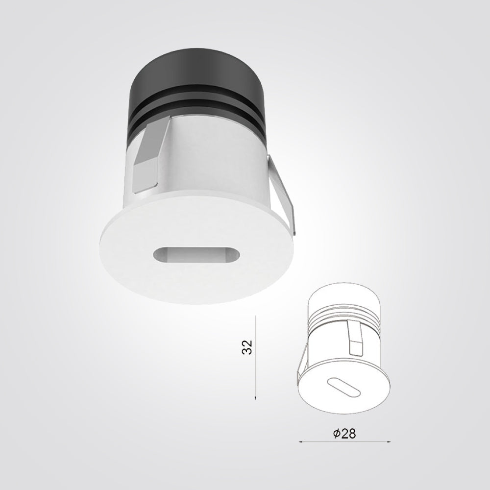 שקוע קיר תלי לד 1W עגול| מרובע| 3000K| לבן