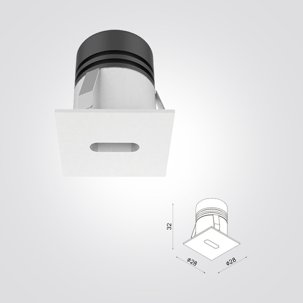 שקוע קיר תלי לד 1W עגול| מרובע| 3000K| לבן