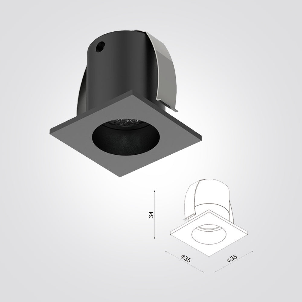 שקוע תקרה קמד לד 3W| עגול| מרובע| 3000K| שחור| לבן