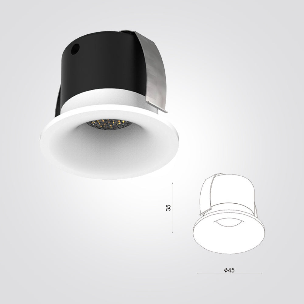 שקוע תקרה לן לד 3W|עגול| מרובע| 3000K| שחור| לבן