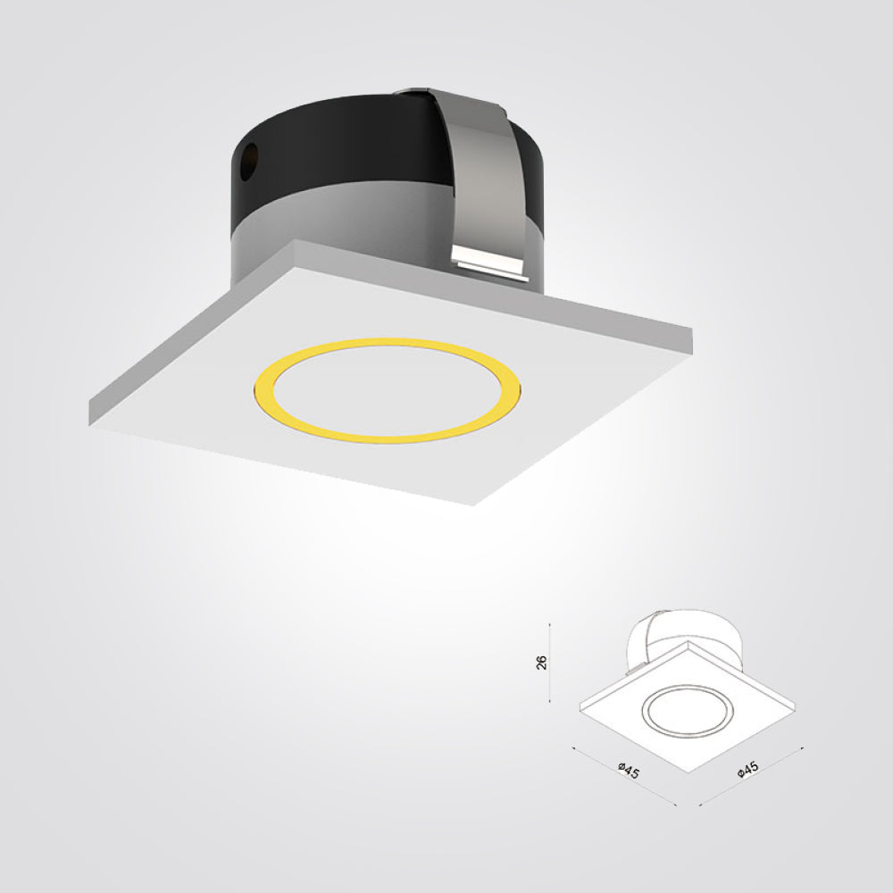 שקוע תקרה| קיר קסל לד 3W| 3000K|לבן| שחור