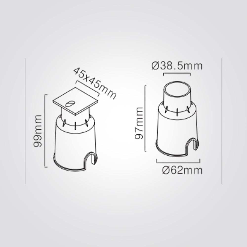 שקוע קיר מוגן מים סן לד 3W| מרובע| עגול| שחור| לבן| IP54