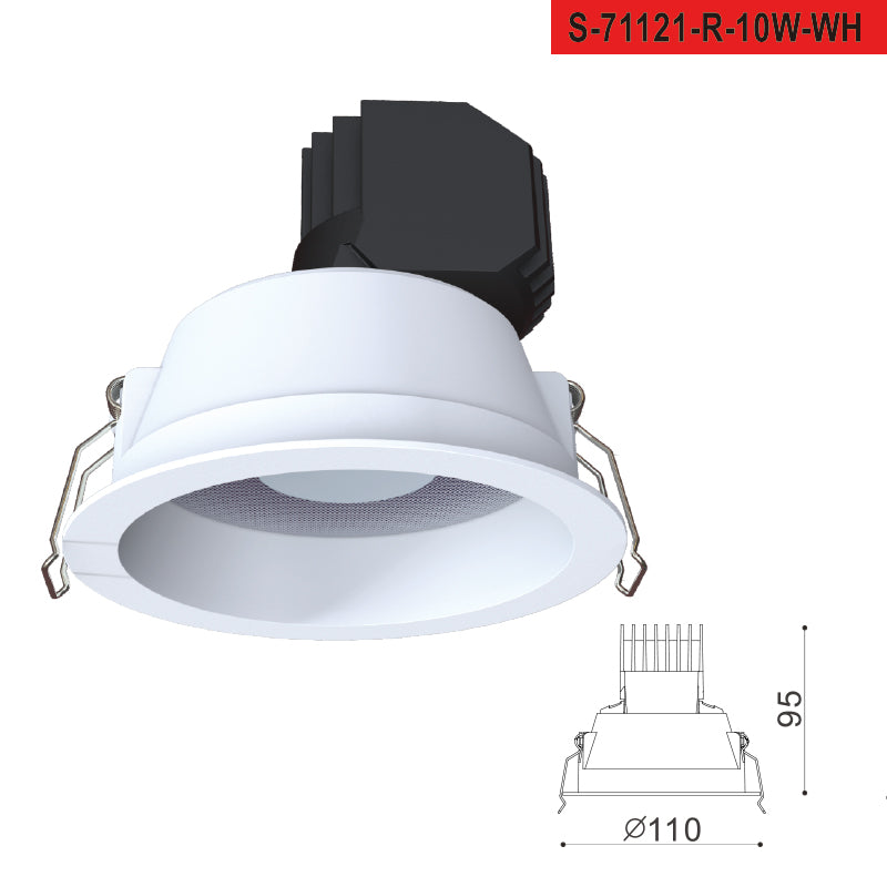 שקוע תקרה טים עגול 10W ניתן לדימור שחור| לבן