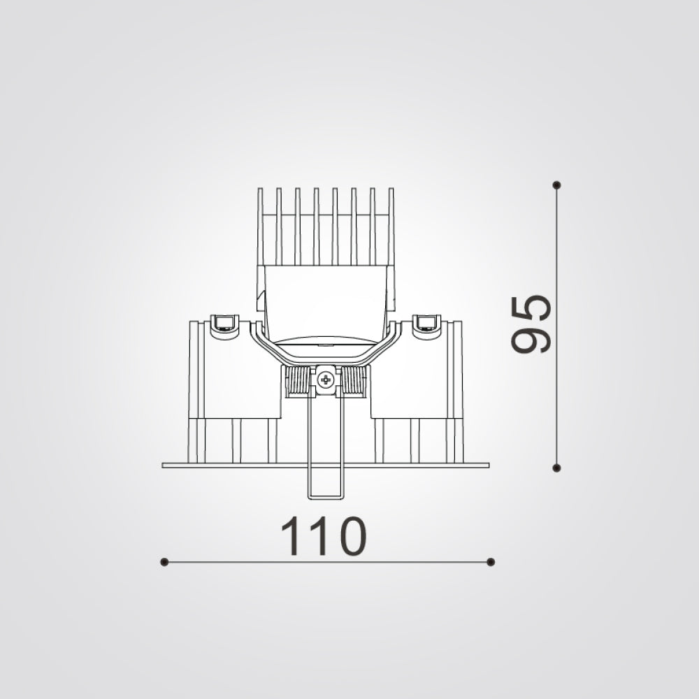 שקוע תקרה טים מרובע 10W ניתן לדימור שחור| לבן
