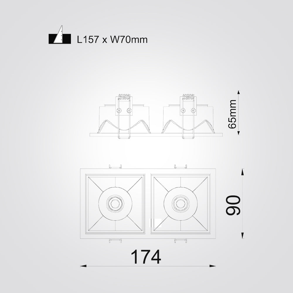 ספוט שקוע תקרה לונא GO10| בודד| זוגי