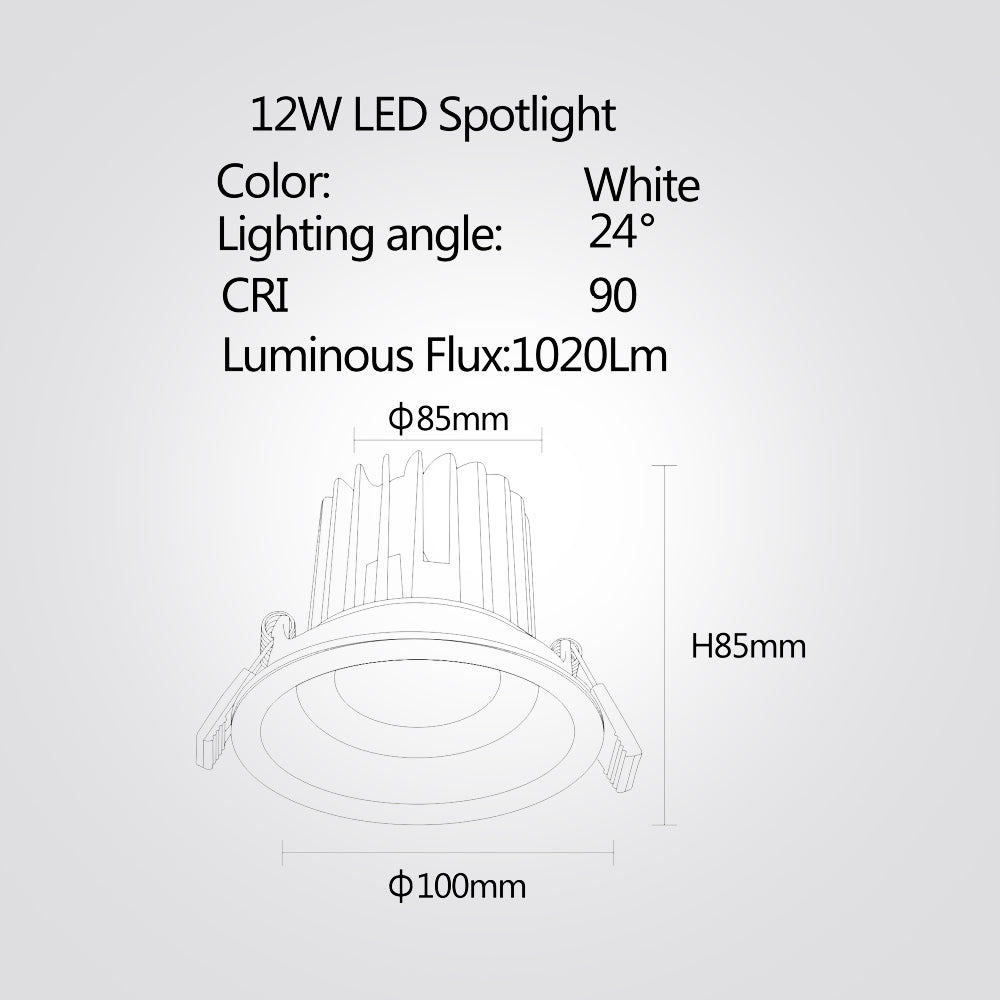 שקוע תקרה לבן קרן לד 8W|12W|20W|30W| 4000K| לבן