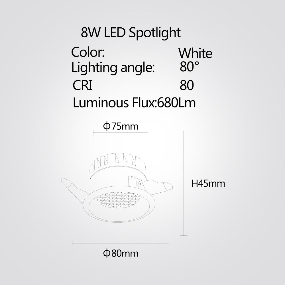 שקוע תקרה כוורת לונדון לד 3W| 8W| לבן