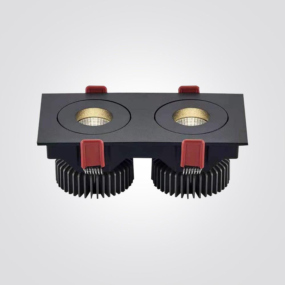 שקוע תקרה מיקה זוגי לד מלבני 2X8W| 3000K| שחור