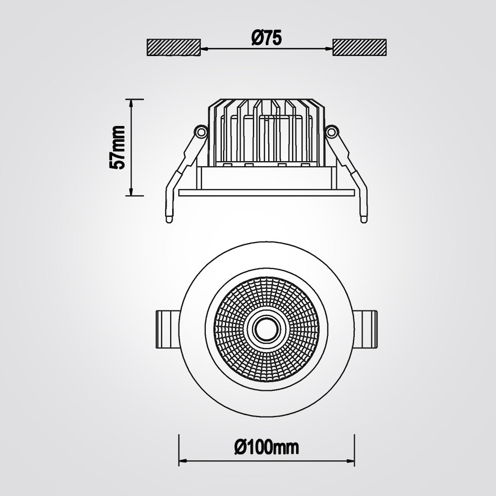 ספוט שקוע תקרה מגון מים מיקי 10W| CCT| לבן|IP54