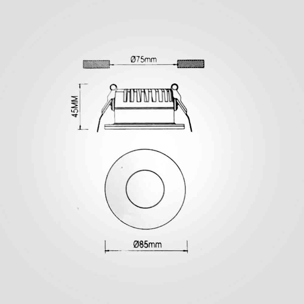 ספוט שקוע תקרה מוגן מים מיקי 5W| CCT| שחור| לבן| IP54