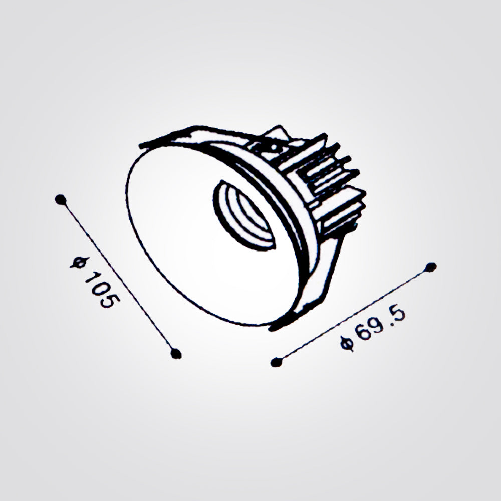 ספוט שקוע תקרה שאומינג 10W|3000K| שחור