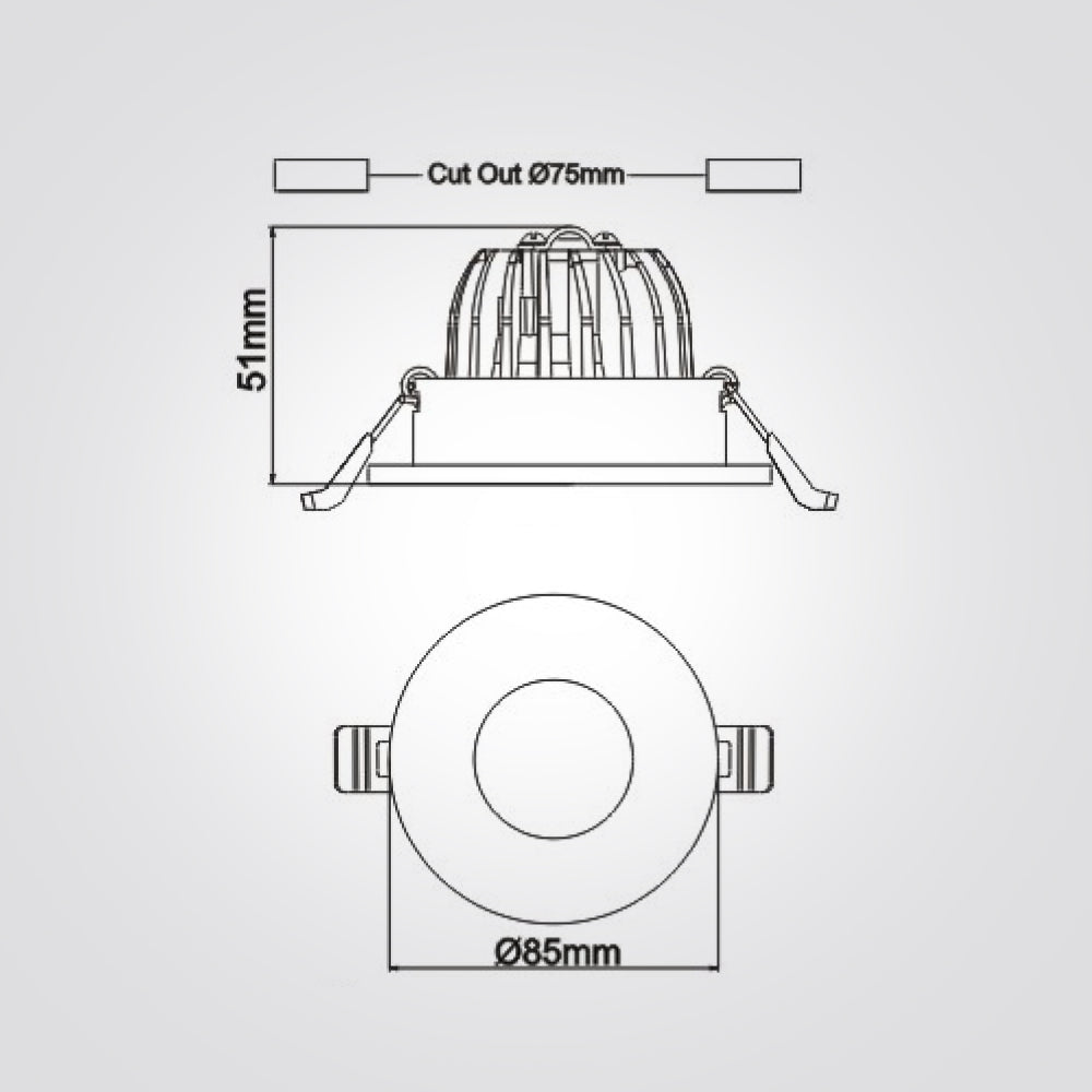 שקוע תקרה ליטא לד מוגן מים 7W|IP54| שחור| לבן | CCT