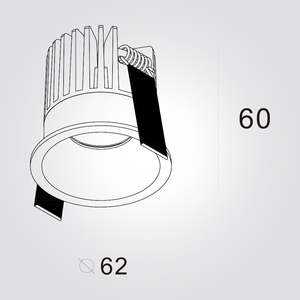 שקוע תקרה מוגן מים פרלוד 9W| שחור| IP42