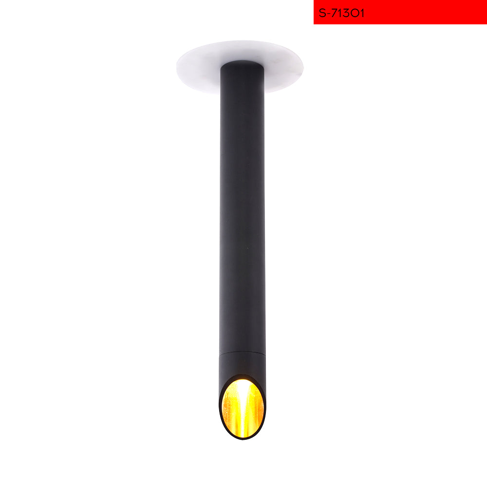 צלינדר תקרה רז GU10| 20|30|50|80 ס"מ| שחור+זהב