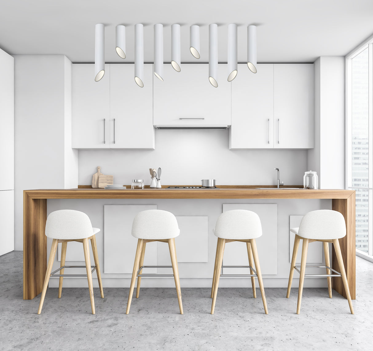 צלינדר תקרה רז GU10| 20|30|50|80 ס"מ| לבן+ זהב