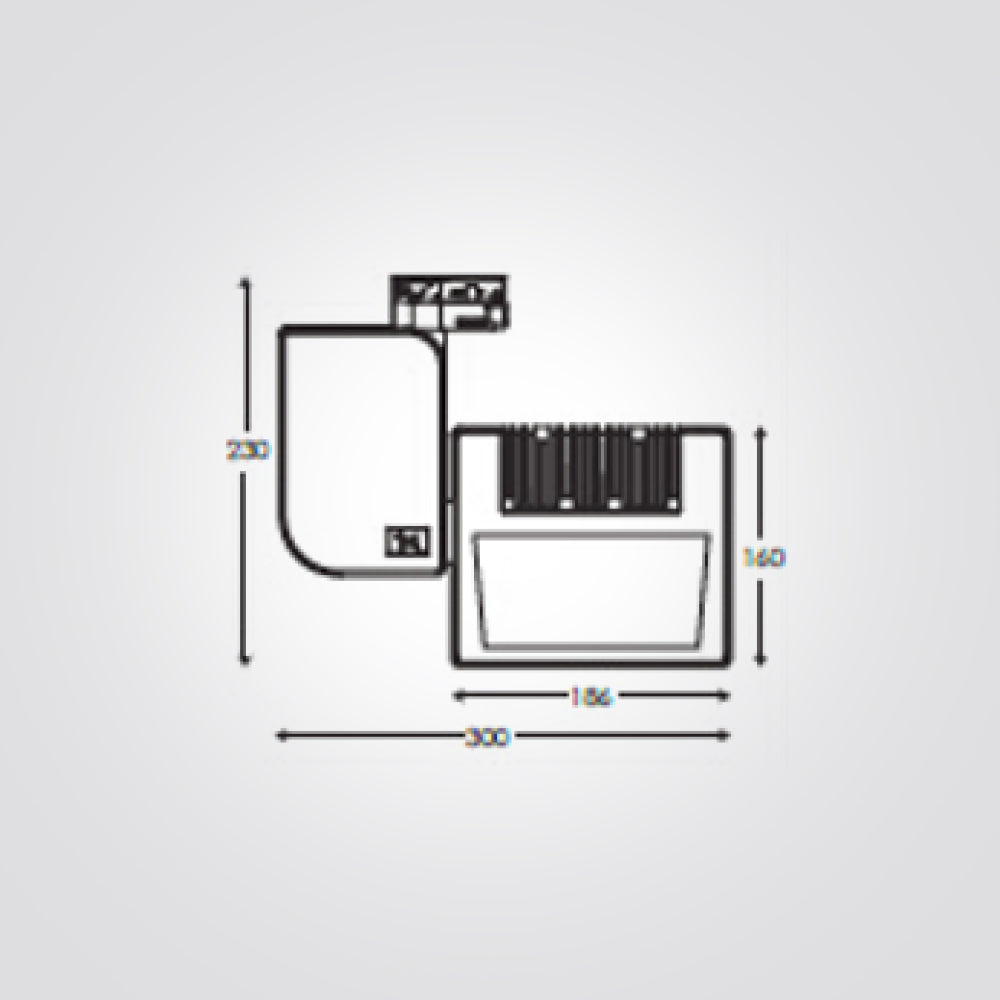ספוט בתי לפס צבירה תלת פאזי 50W שחור|לבן 2700K