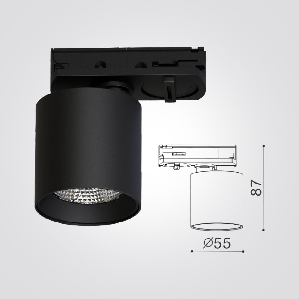 ספוט שניר לפס צבירה8W שחור| לבן| זהב 3000K