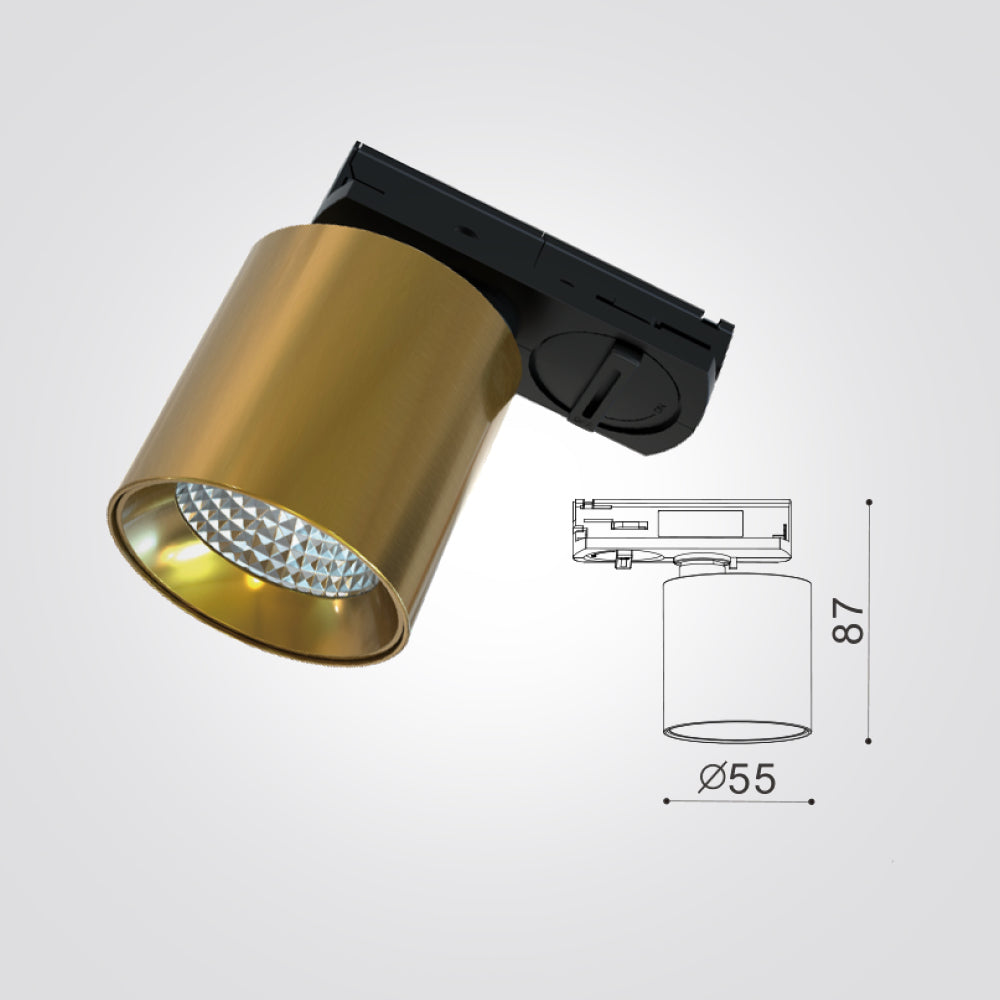 ספוט שניר לפס צבירה8W שחור| לבן| זהב 3000K