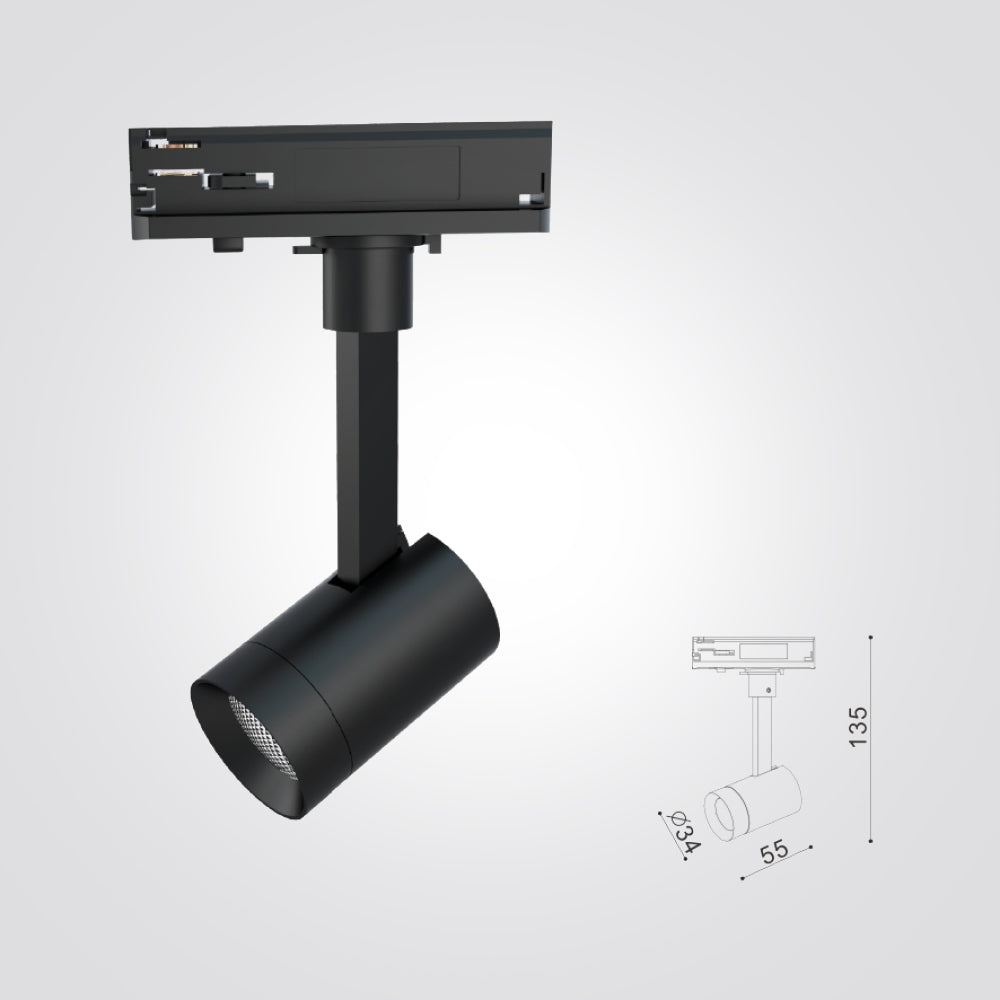 ספוט עמי לפס צבירה שחור| לבן 3000K 6W