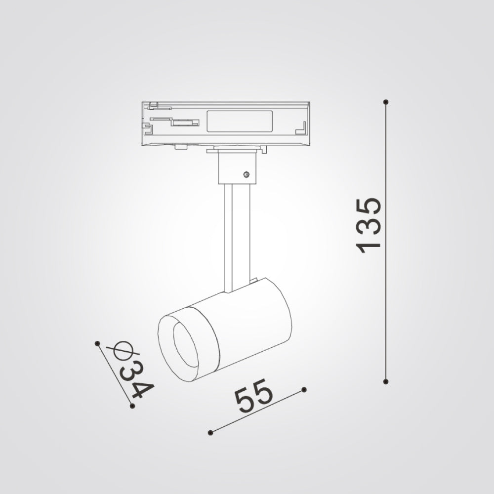 ספוט עמי לפס צבירה שחור| לבן 3000K 6W
