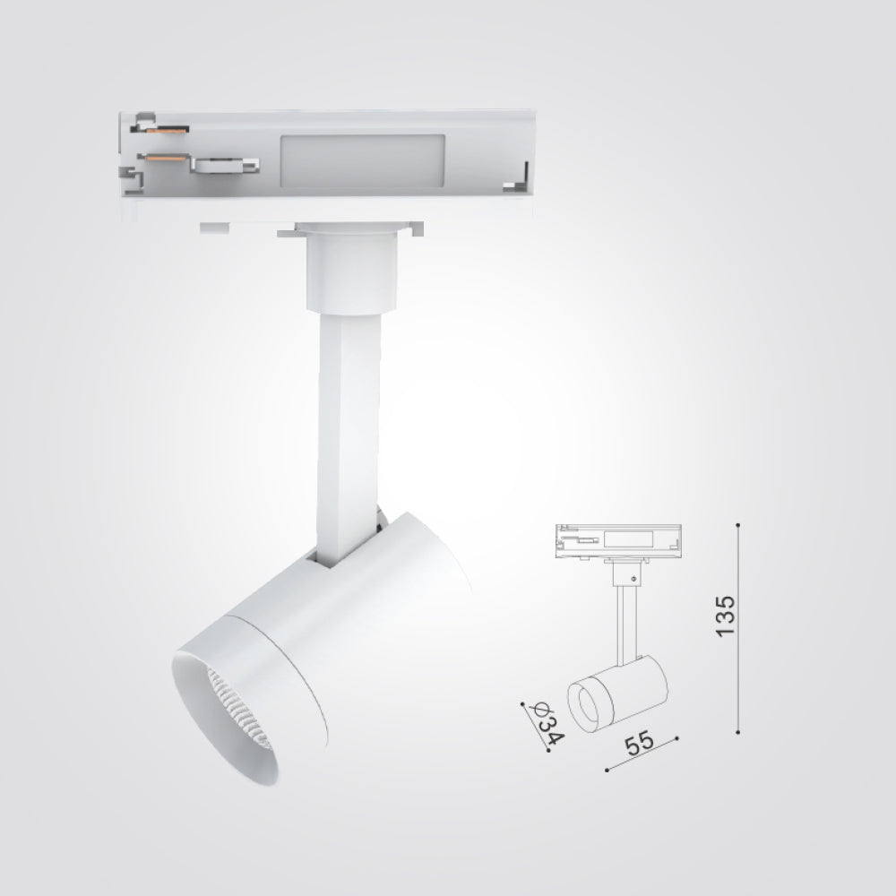ספוט עמי לפס צבירה שחור| לבן 3000K 6W