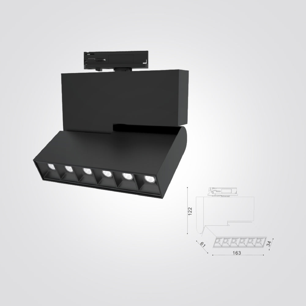 ספוט לפס צבירה עידו 18W שחור| לבן 3000K