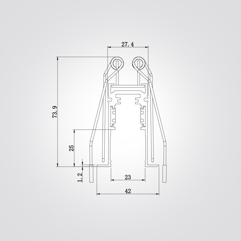 פס צבירה שקוע מגנט 48V כנפיים דגם E