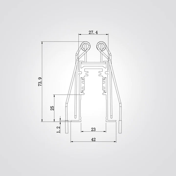 פס צבירה שקוע מגנט 2 מטר סומו | 48V| דגם E