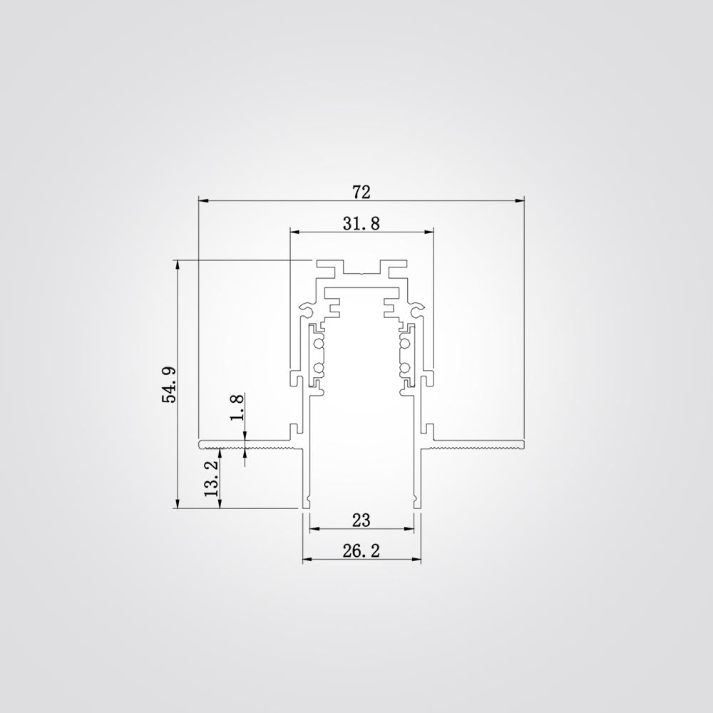 פס צבירה שקוע מגנט 48V טרימלס פנימי דגם G שחור|לבן
