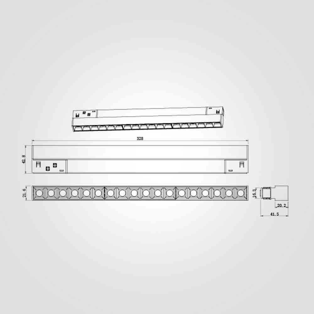 פס תאורה לפס צבירה מגנטי עדשות| 18W| 48V| לבן