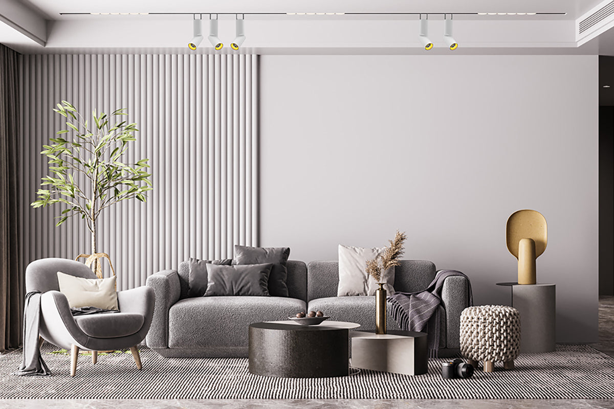 ספוט עולא לפס צבירה מגנט 9W לבן+זהב 48V