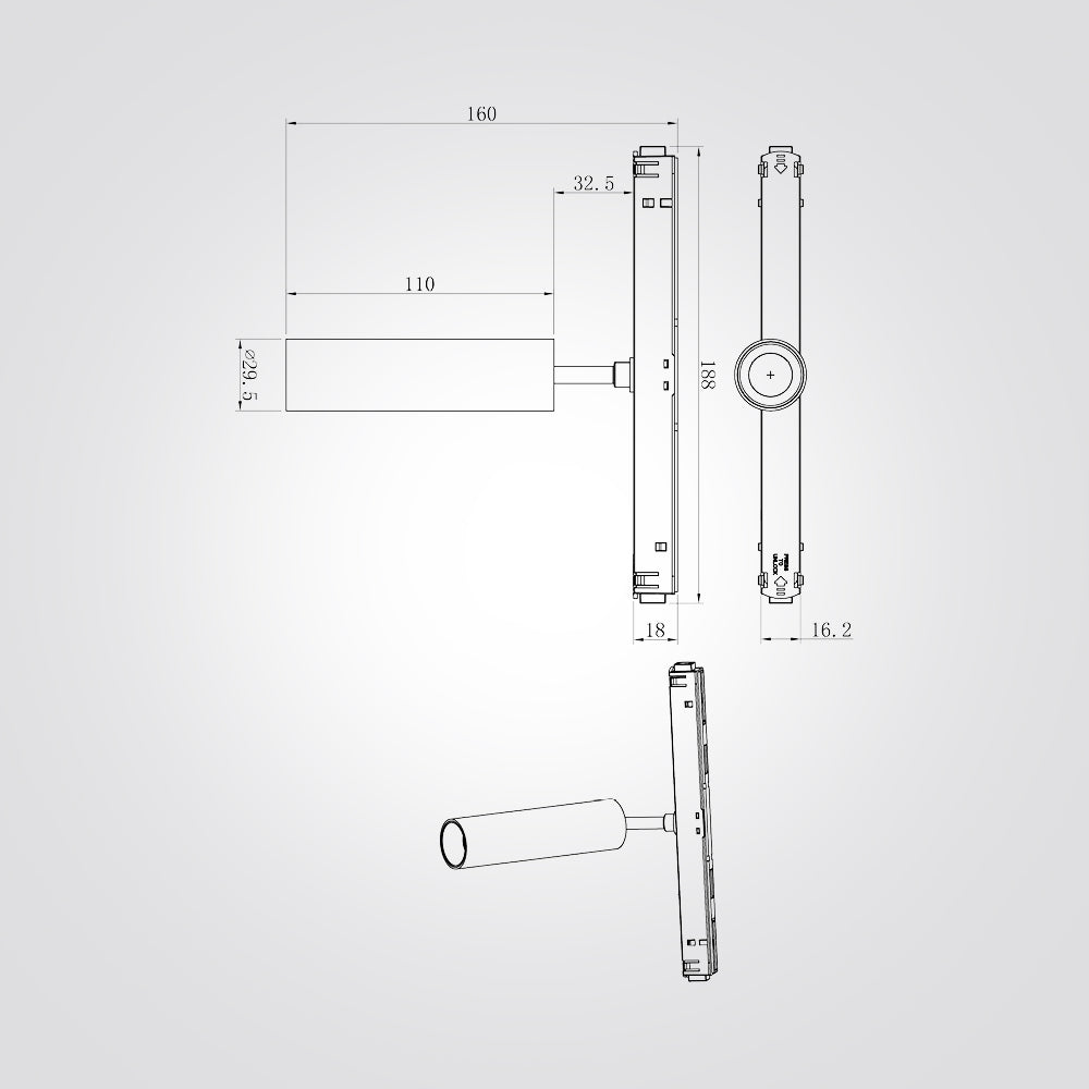 ספוט לפס צבירה מגנט 5W| לבן 48V