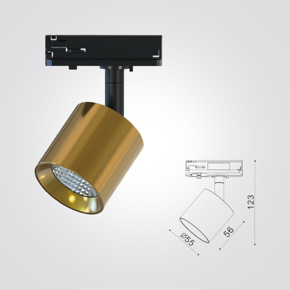 ספוט גד לפס צבירה לד 8W שחור|לבן| זהב 3000K