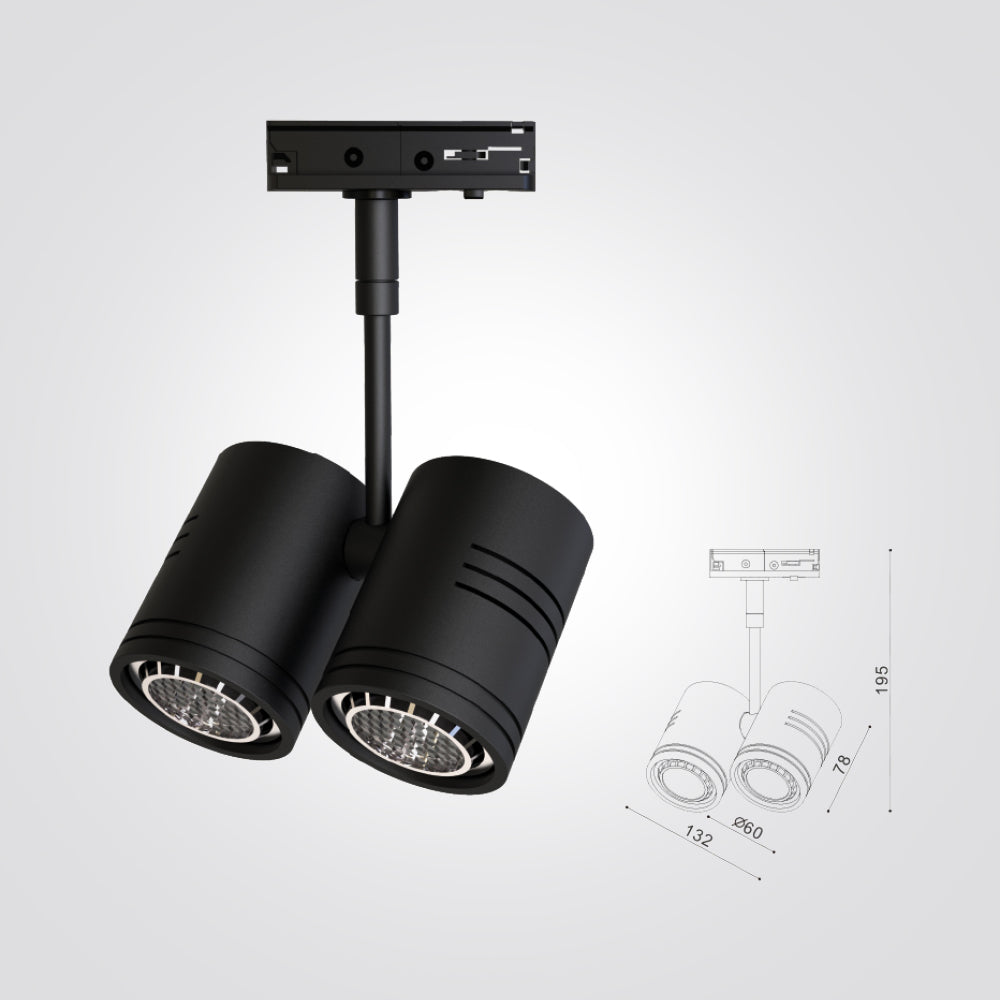 ספוט קרן לפס צבירה שחור| לבן GU10