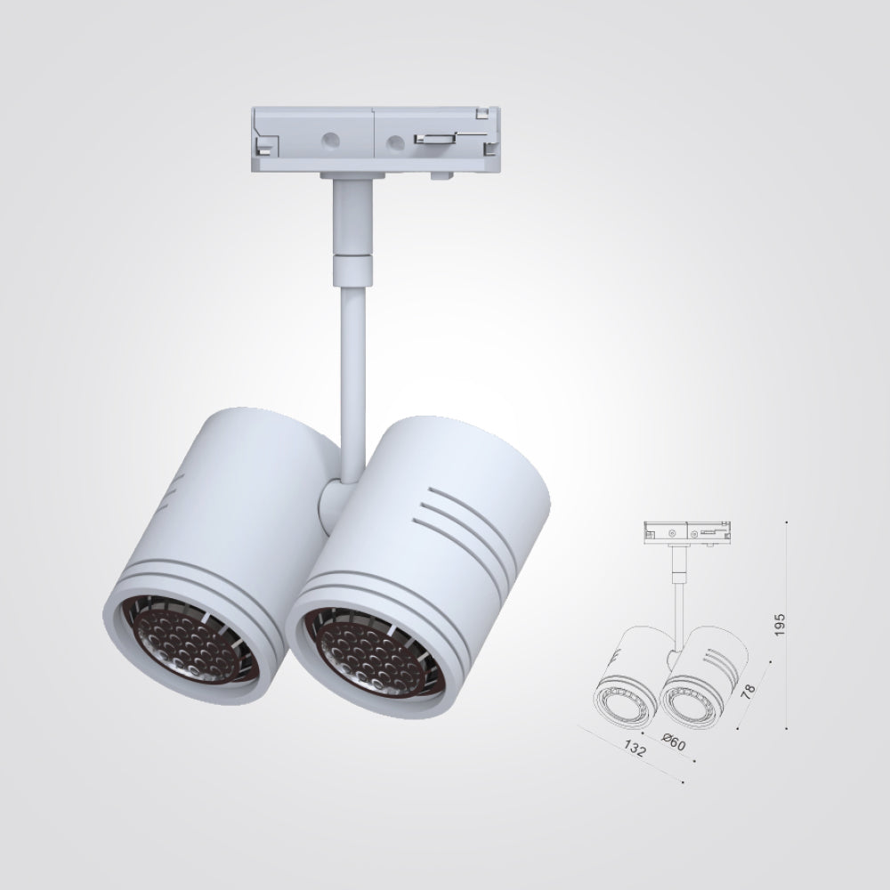 ספוט קרן לפס צבירה שחור| לבן GU10