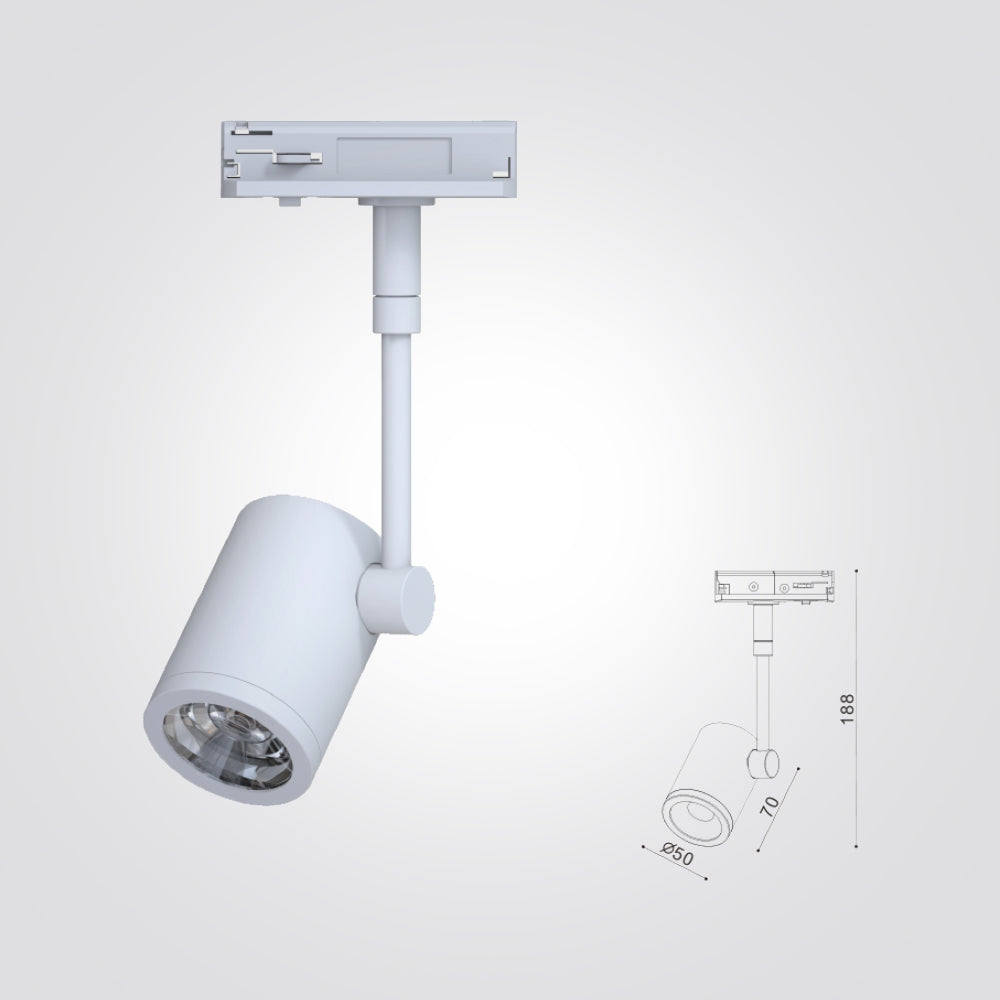 ספוט רמב לפס צבירה 8W שחור| לבן 3000K