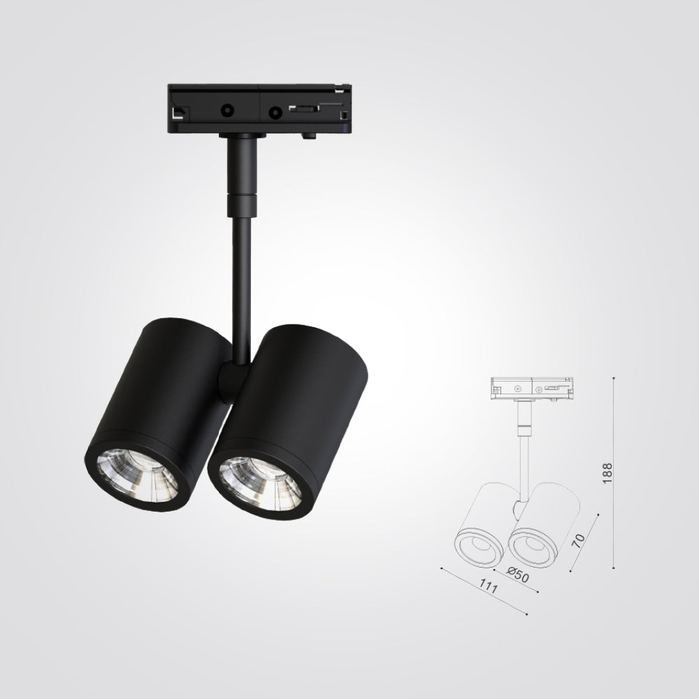 ספוט עדי כפול לפס צבירה 16W 3000K