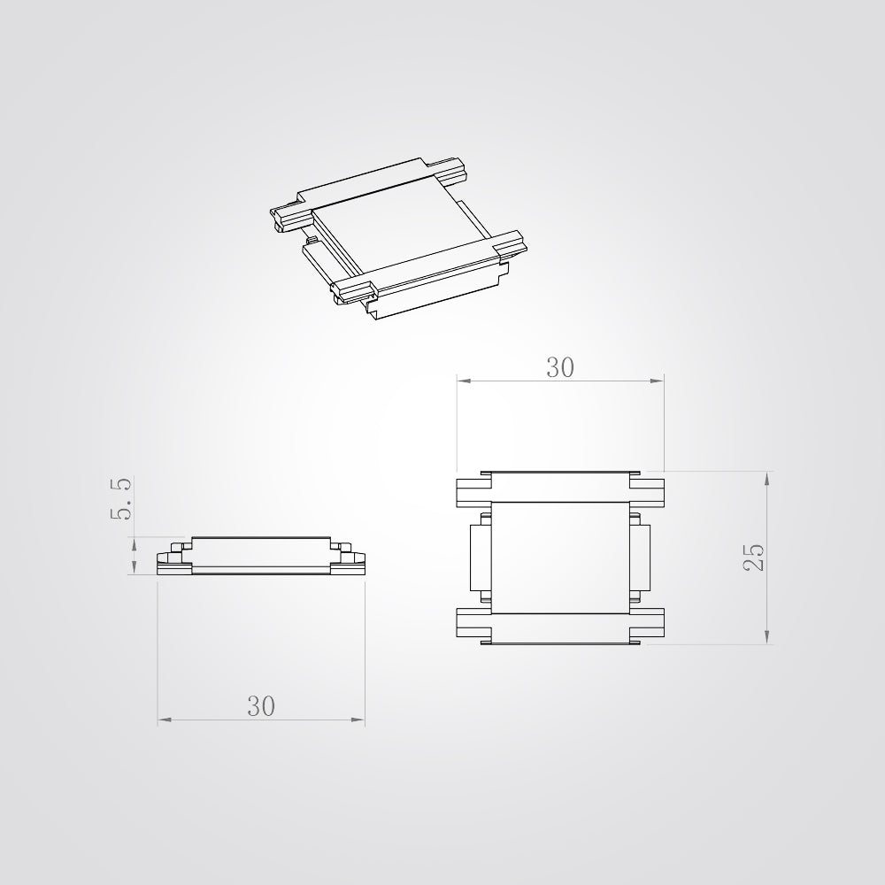 מחבר ישר למסלול תאורה מגנטי 48V| שחור| לבן