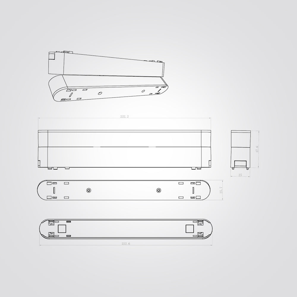 מתאם ספר למסלול תאורה מגנטי 48V| שחור| לבן דגם| דגם L