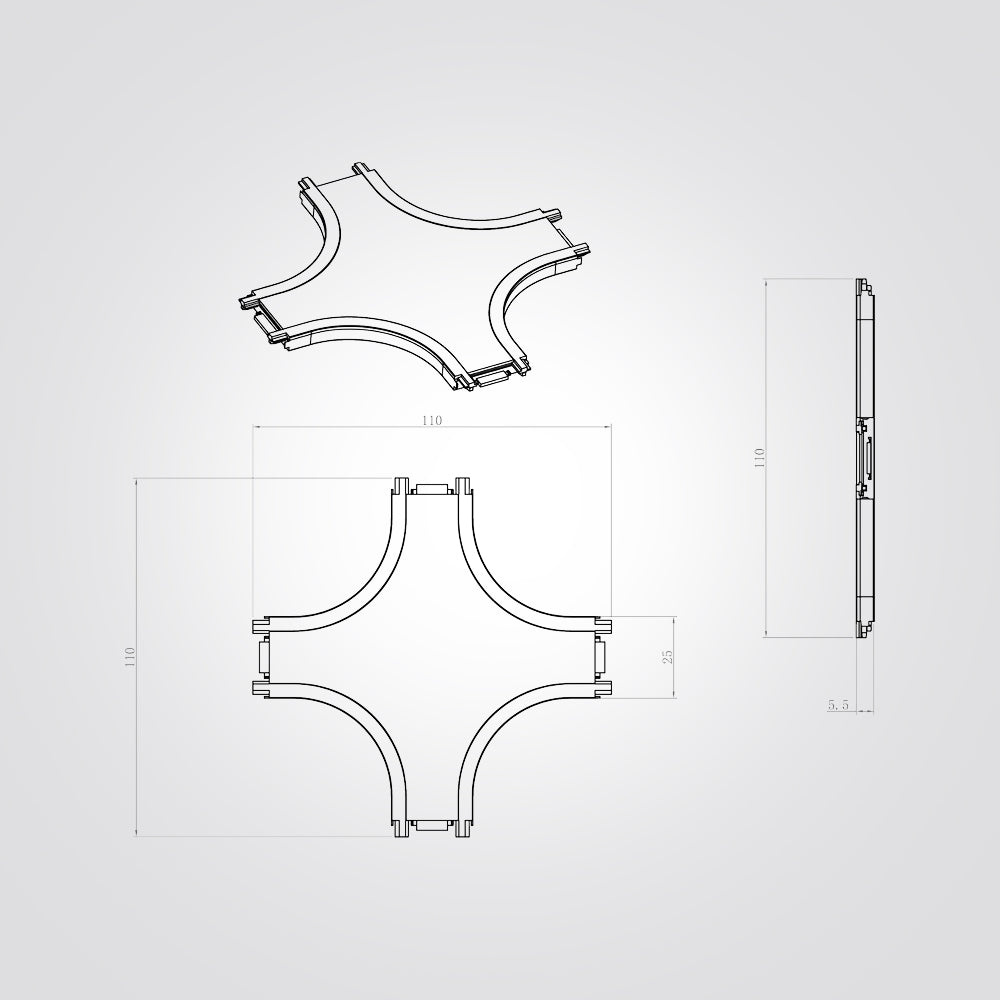 מחבר X למסלול תאורה מגנטי 48V| שחור| לבן