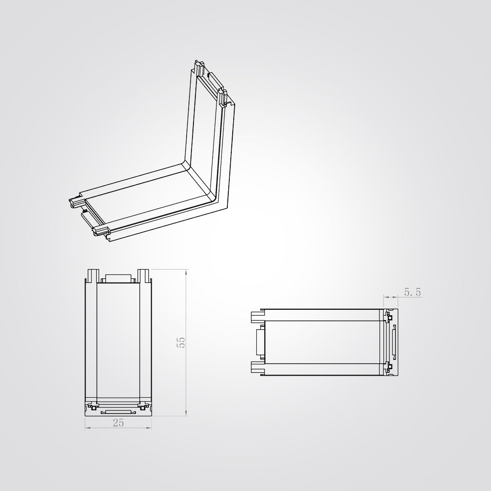 מחבר Z למסלול תאורה מגנטי 48V| שחור| לבן