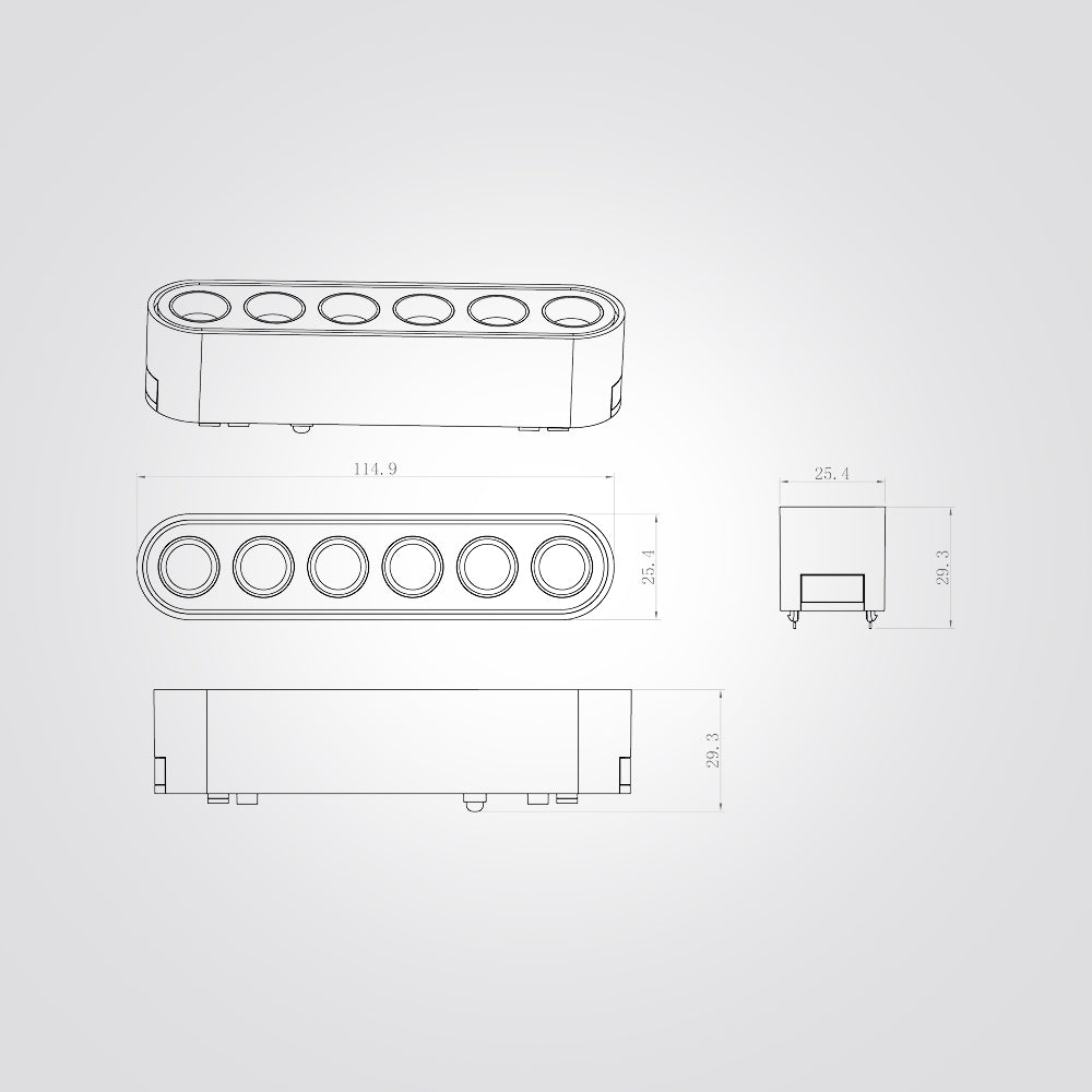 גוף תאורה עדשות למערכת תאורה מגנטית 6W| שחור| לבן| 48V
