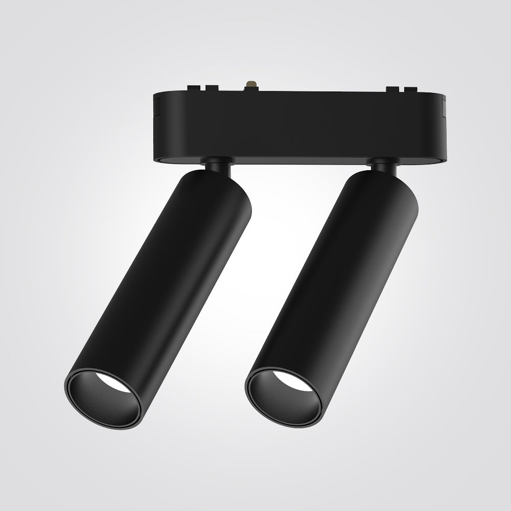ספוט תאורה זוגי למערכת תאורה מגנטית 48V| 2X7W| שחור| לבן